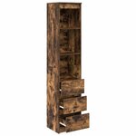 vidaXL Buffet haut chêne fumé 37 5x35x180 cm bois d'ingénierie