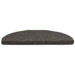 vidaXL Tapis d'escalier autocollants 10 pièces 65 x 21 x 4 cm Anthracite Demi-rond Grand