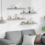 vidaXL Étagères murales 4 Pièces Gris béton 60x9x3 cm