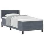 vidaXL Lit à ressorts avec tête de lit Gris foncé 190 x 90 cm Velours