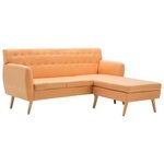 vidaXL Canapé d'angle revêtement en tissu 171 5x138x81 5 cm orange