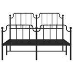 vidaXL Cadre de lit métal sans matelas avec pied de lit noir 150x200cm