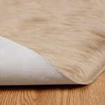 vidaXL Tapis en fausse Tafalla Beige Ø 100 cm Polyester