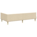 vidaXL Cadre de lit d'angle avec matelas 2 Pièces Crème tissu