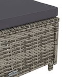 vidaXL Chaise longue avec coussin gris foncé Résine tressée Gris