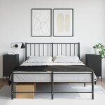 vidaXL Tables de chevet 2 Pièces noir 36x39x68 cm acier