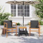 vidaXL Chaises de jardin lot de 2 noir résine tressée et bois massif