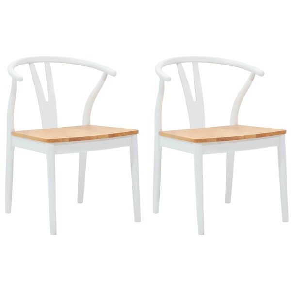 vidaXL Chaise de salle à manger 2 pc Bois de Caoutchouc Massif