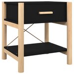 vidaXL Tables de chevet 2 Pièces Noir 42x38x45 cm Bois d’ingénierie