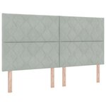 vidaXL Tête de lit LED Gris clair Ensemble de 3 gris clair