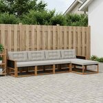 vidaXL Ensemble de canapés d'extérieur 5 Pièces Naturel et gris clair