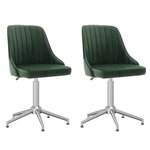 vidaXL Chaises pivotantes à manger lot de 2 vert foncé velours