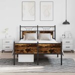 vidaXL Cadre de lit sans matelas chêne fumé 120x190 cm bois ingénierie