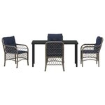 vidaXL Ensemble de salle à manger pour jardin 5 Pièces Gris et Noir Rotin