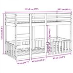 vidaXL Lit superposé Blanc 90x190 cm Bois de pin massif