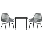 vidaXL Ensemble de salle à manger pour jardin 3 Pièces Gris polyrotin