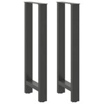 vidaXL Pieds de table de bar Anthracite 2 pièces 40 x (100-101) cm Acier