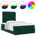 vidaXL Cadre de lit ottoman avec matelas vert foncé 120x190 cm velours