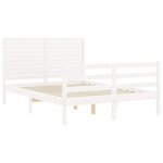 vidaXL Cadre de lit sans matelas blanc 140x200 cm bois massif