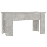 vidaXL Table basse gris béton 101x49x52 cm bois d'ingénierie