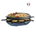 Tefal re310401 colormania raclette 3 en 1  8 coupelles  appareil a raclette grill et crepe  revetement antiadhésif  bleu acier