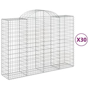 vidaXL Paniers à gabions arqués 30 Pièces 200x50x140/160 cm Fer galvanisé