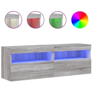 vidaXL Meubles TV muraux et lumières LED 2Pièces sonoma gris 60x30x40 cm