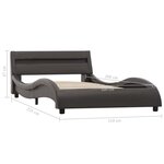 Vidaxl cadre de lit avec led gris similicuir 100 x 200 cm