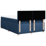 vidaXL Sommier à lattes de lit avec matelas Bleu 160x200 cm Tissu