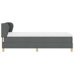 vidaXL Lit à Ressorts avec Matelas Crème 90x200 cm Tissu Gris foncé