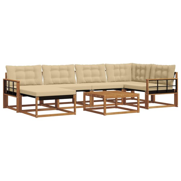 vidaXL Ensemble de canapés d'extérieur 19 Pièces Naturel et Beige