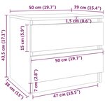 vidaXL Table de chevet Sonoma gris 50x39x43 5 cm Bois d'ingénierie