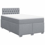 vidaXL Sommier à lattes de lit et matelas gris clair 120x190 cm tissu