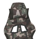 vidaXL Chaise de jeu de massage repose-pied Noir et camouflage Tissu