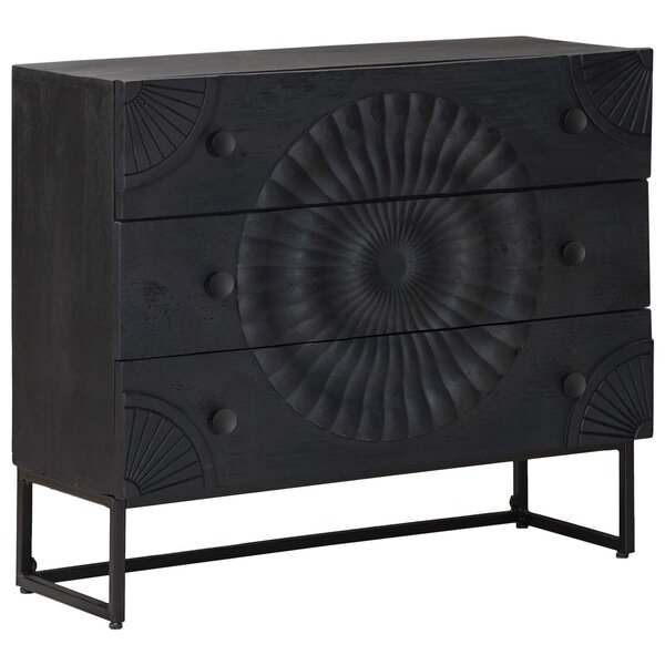 vidaXL Armoire à tiroirs avec tiroir Noir 75 x 30 x 65 cm