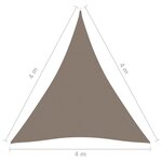 vidaXL Voile de parasol tissu oxford triangulaire 4x4x4 m taupe