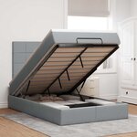 vidaXL Cadre de lit ottoman avec matelas gris clair 120x190 cm tissu