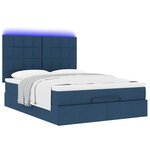 VidaXL Cadre de lit ottoman avec matelas bleu 140x190 cm tissu