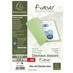Paquet de 100 chemises Forever® 220 100 recyclé - 24x32cm - Bleu vif x 5 EXACOMPTA