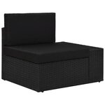 Vidaxl salon de jardin 7 pièces résine tressée noir