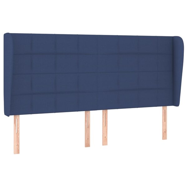 vidaXL Tête de lit avec oreilles Bleu 163x23x118/128 cm Tissu