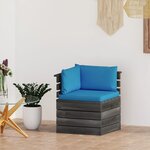 Vidaxl canapé d'angle palette de jardin avec coussins bois de pin