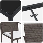 Set de jardin 9 pièces avec coussins en rotin marron
