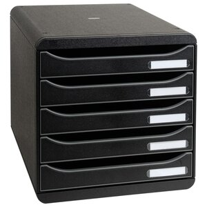 Exacompta Set de tiroirs de bureau Plus Big-Box Ecoblack et 5 tiroirs