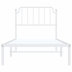 vidaXL Cadre de lit métal sans matelas avec tête de lit blanc 90x200cm