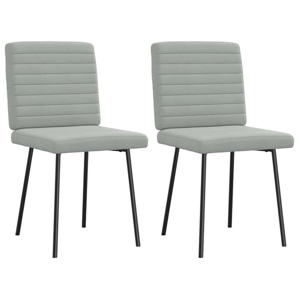 vidaXL Chaises à manger lot de 2 Gris clair Velours