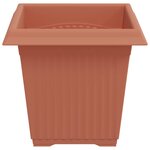 vidaXL Pot de Fleurs Carré 24 Pièces Rouge brique 16 x 16 x 14 cm