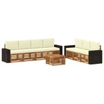 vidaXL Ensembles de canapés avec coussin 8 Pièces Bois d'Acacia Massif