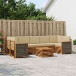 vidaXL Ensemble de canapés d'extérieur 8 Pièces Naturel et Beige