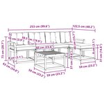 vidaXL Ensemble de canapés d'extérieur 6 pc Blanc et noir